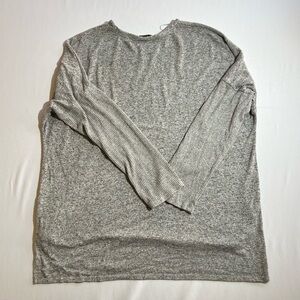 Natori Rib Knit Gray Long Sleeve Pullover Pajama Set#123